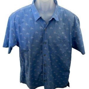 TORI RICHARD Honolulu Aloha Hawaiian Honu Sea Turtle Collared Shirt Men XL